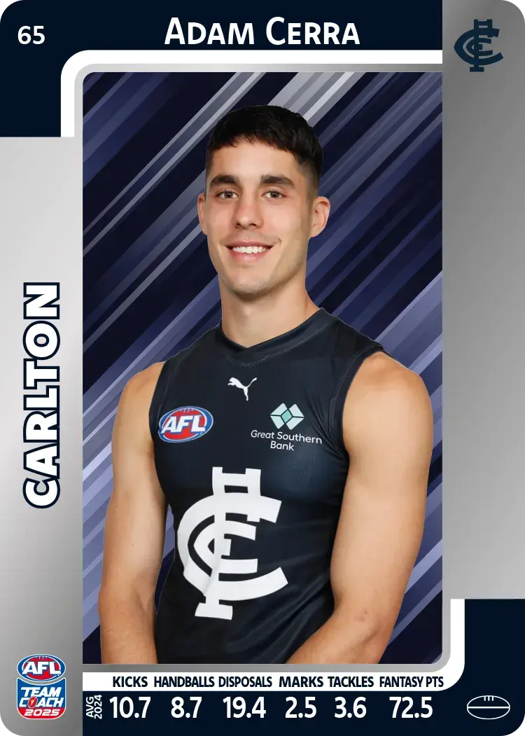 2025 AFL Teamcoach Adam Cerra Silver #65 Blues