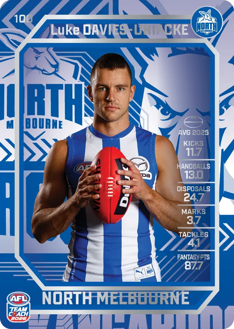 2026 Teamcoach AFL Silver #100 Luke Davies-Uniacke