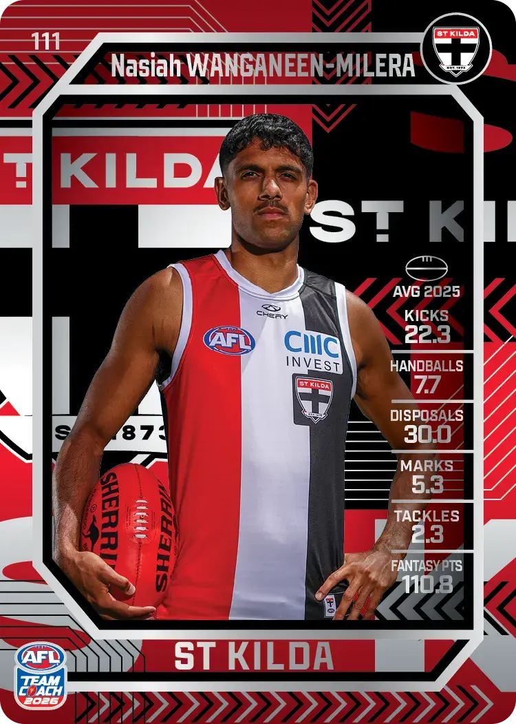 2026 Teamcoach AFL Silver #111 Nasiah Wanganeen-Milera