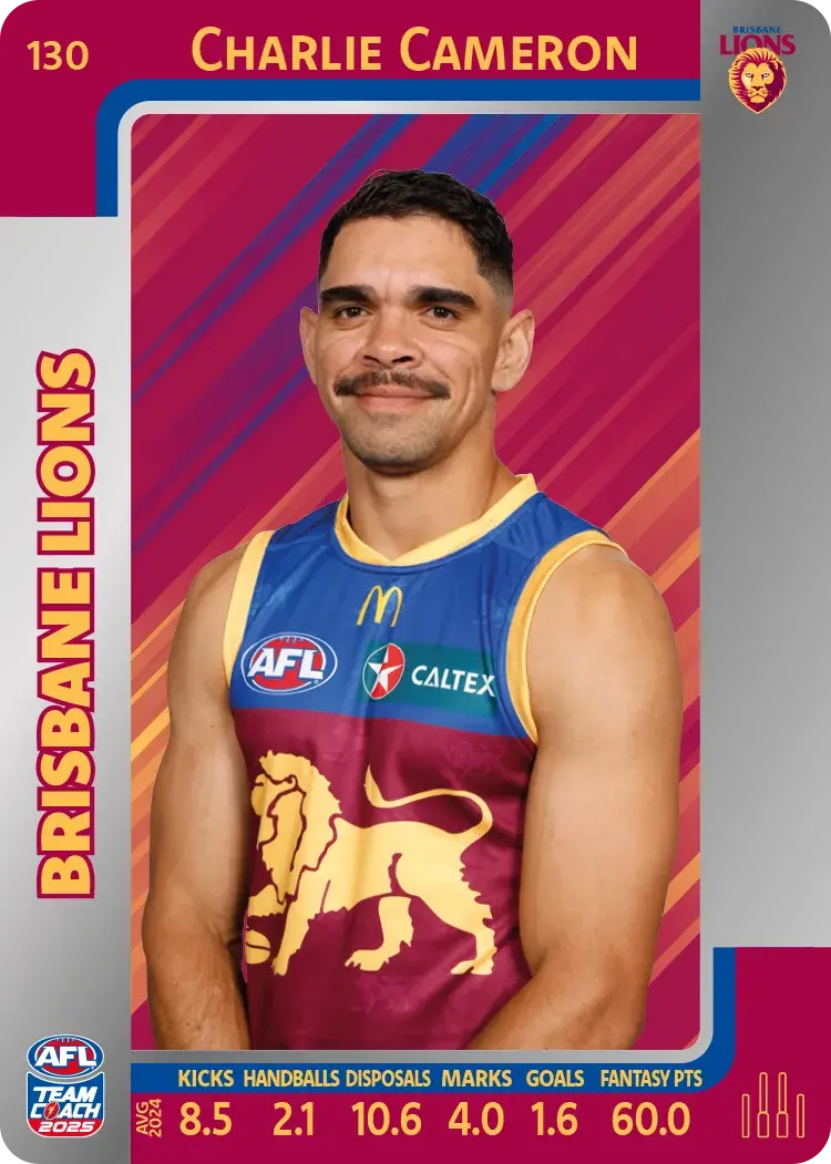 2025 AFL Teamcoach Cullum Ah Chee Silver #129 Lions