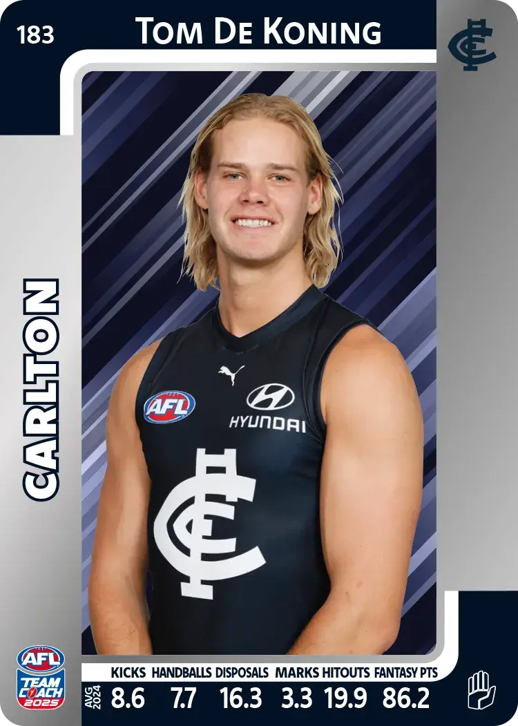 2025 AFL Teamcoach Tom De Koning Silver #183 Blues