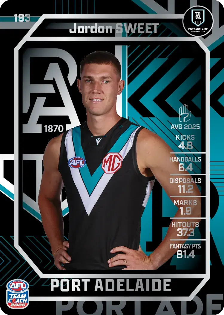 2026 Teamcoach AFL Silver #193 Jordon Sweet