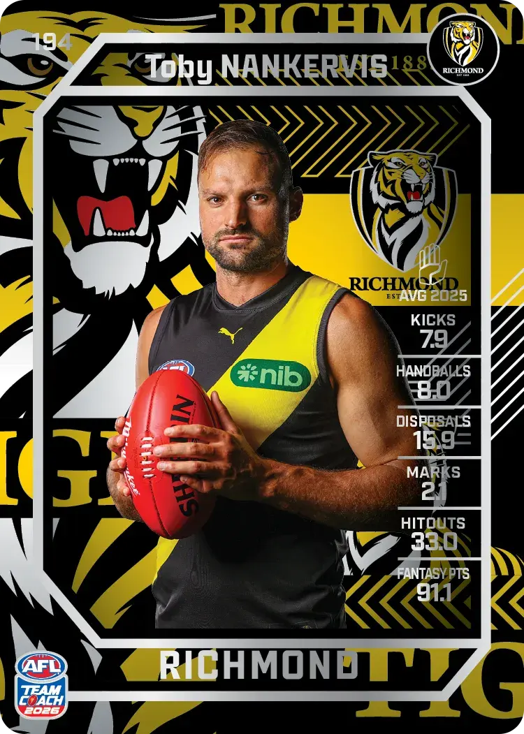2026 Teamcoach AFL Silver #194 Toby Nankervis