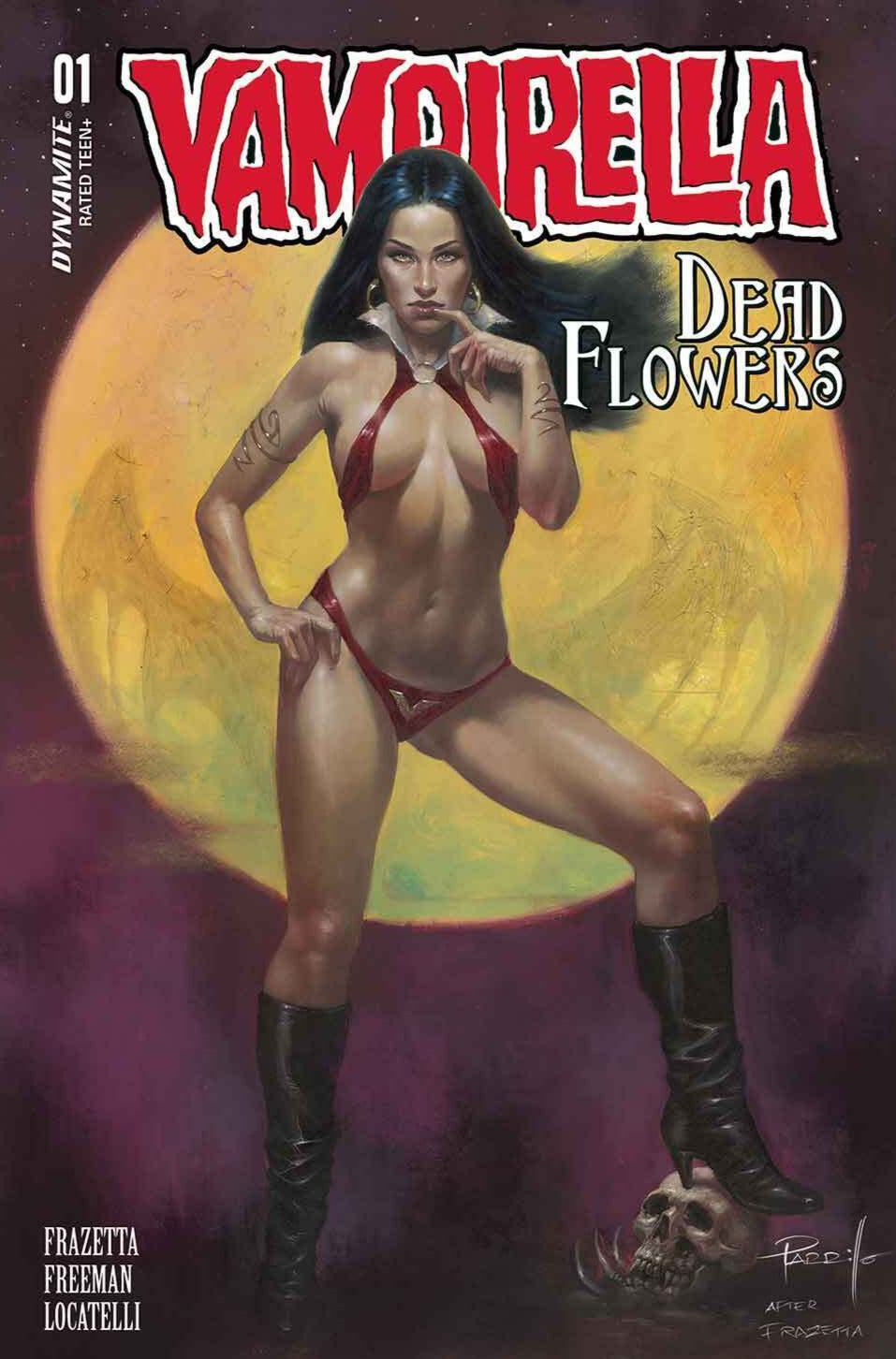 VAMPIRELLA DEAD FLOWERS # 01 PARRILLO VARIANT G FOIL DYNAMITE COMICS SEXY 2023