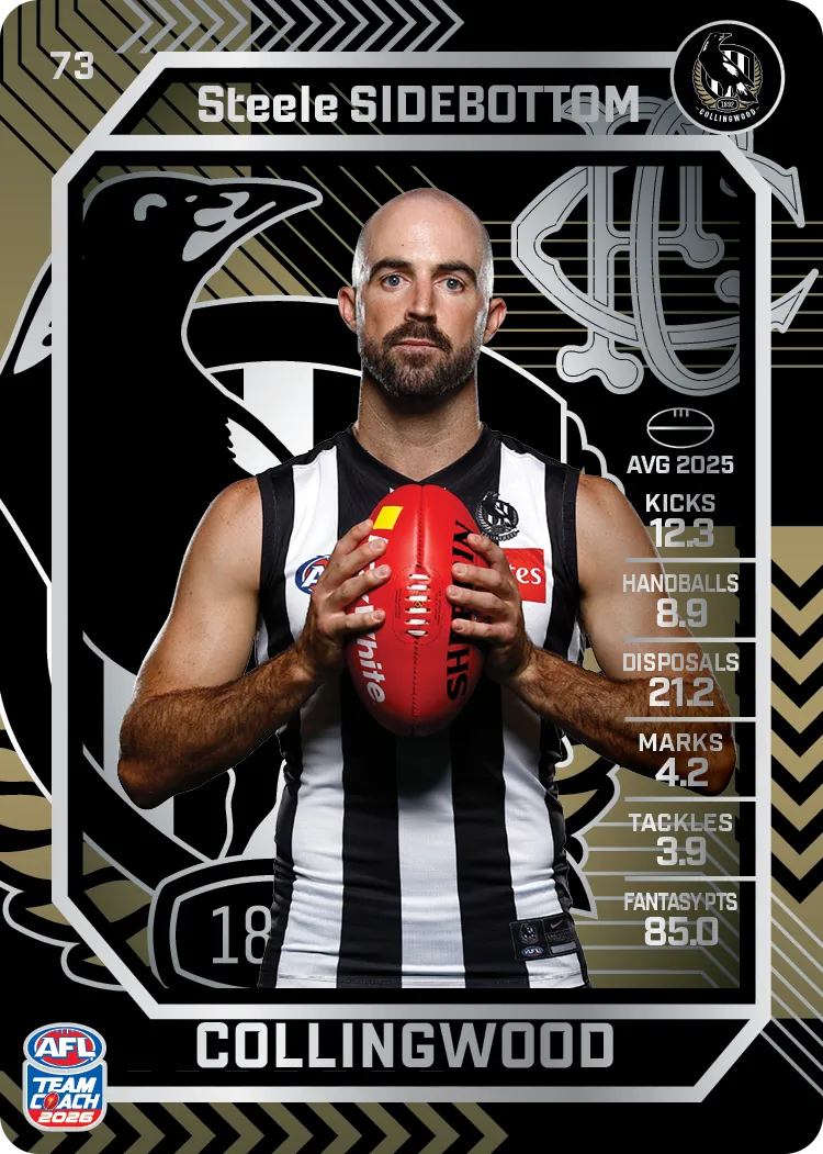 2026 Teamcoach AFL Silver #73 Steele Sidebottom