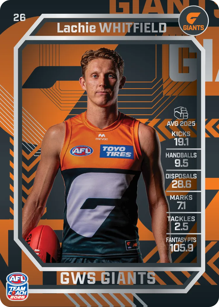 2026 Teamcoach AFL Silver 26 Lachie Whitfield