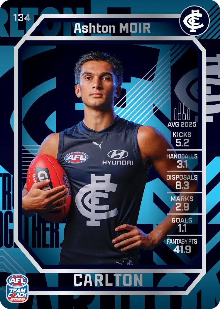 2026 Teamcoach AFL Silver #134 Ashton Moir