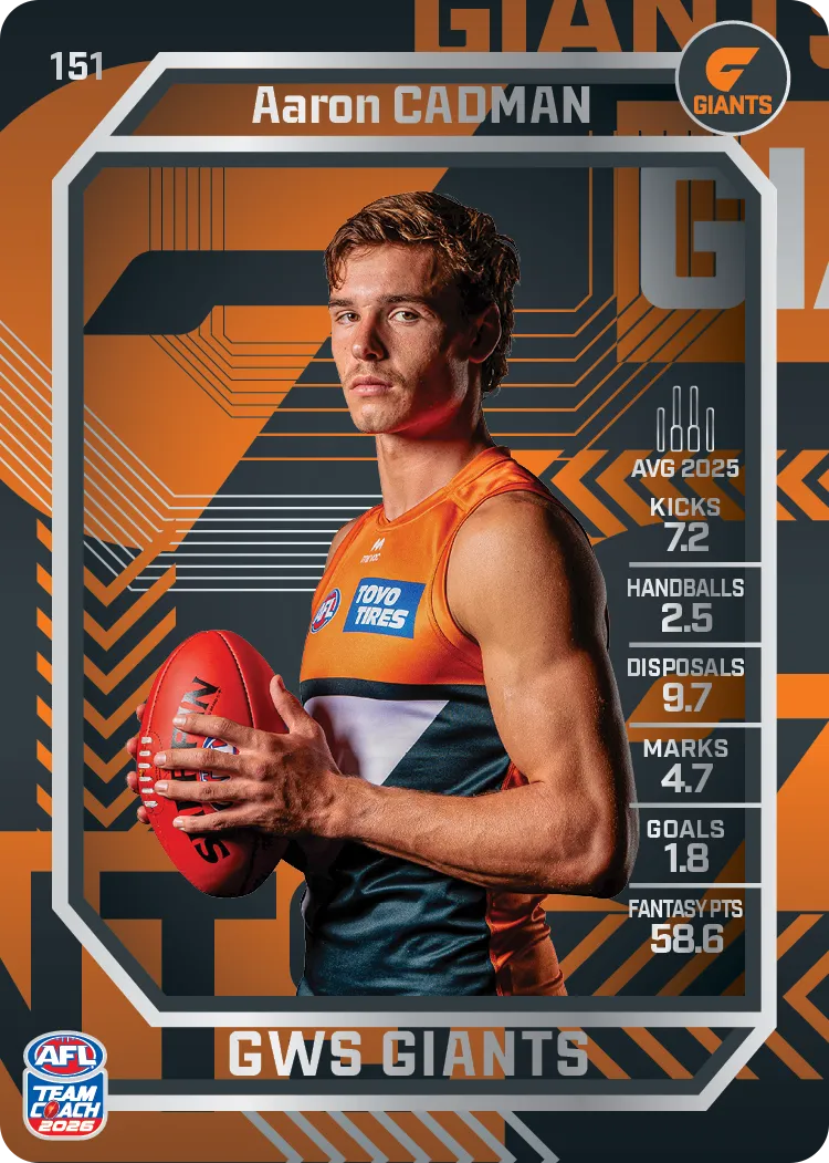 2026 Teamcoach AFL Silver #151 Aaron Cadman