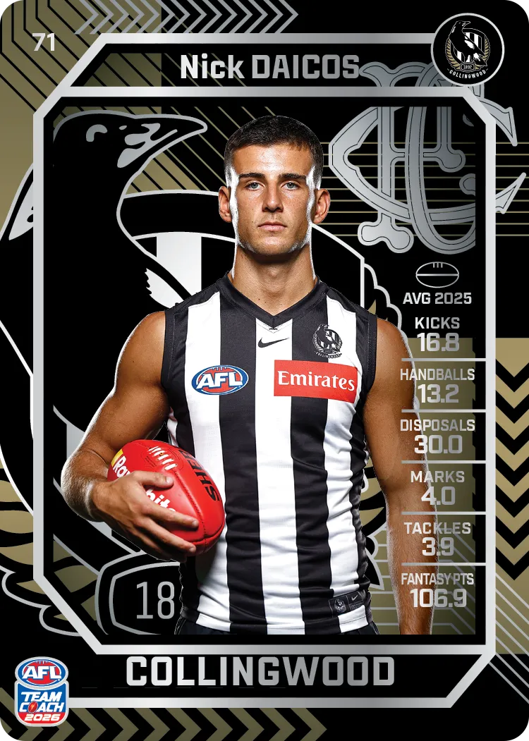 2026 Teamcoach AFL Silver #71 Nick Daicos