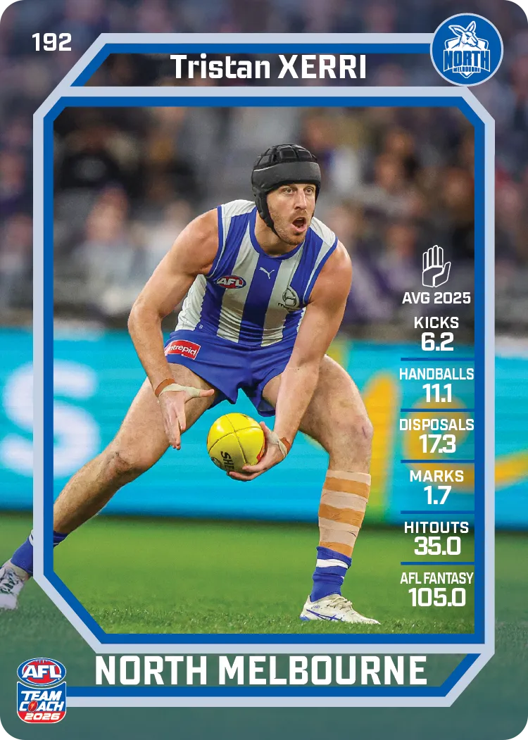 2026 Teamcoach AFL Base #192 Tristan Xerri