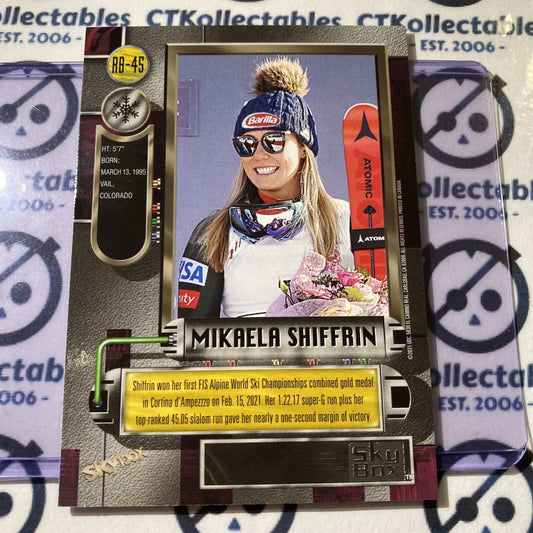 2021 Skybox Metal Universe Champions Mkaela Shiffrin ‘97-98’ Retro Skiing #RB-45