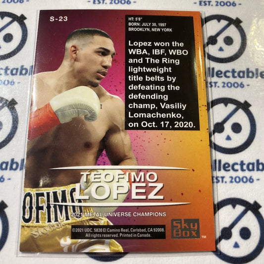 2021 Skybox Metal Universe Champions Teofimo Lopez Premium #S-23 Boxing