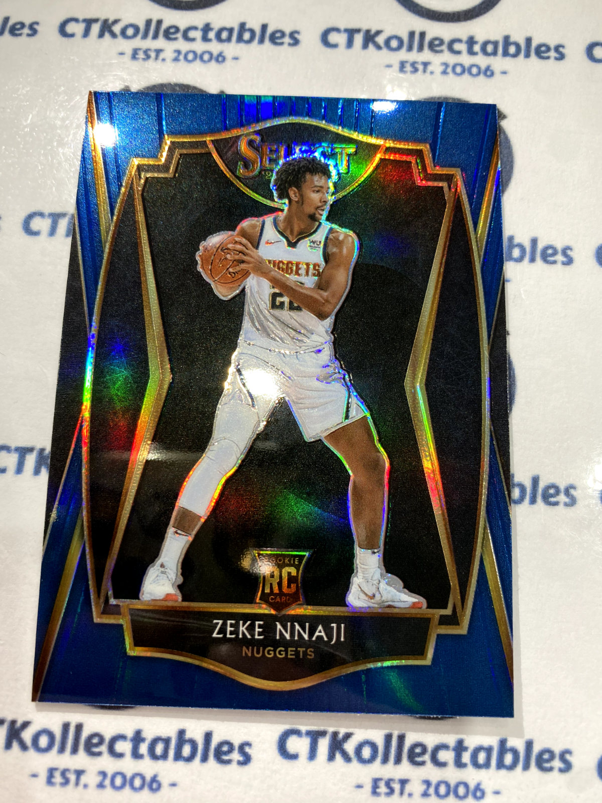 2020-21 Panini NBA Select Zeke Nnaji Blue Prizm RC Premier Level #194 Nuggets