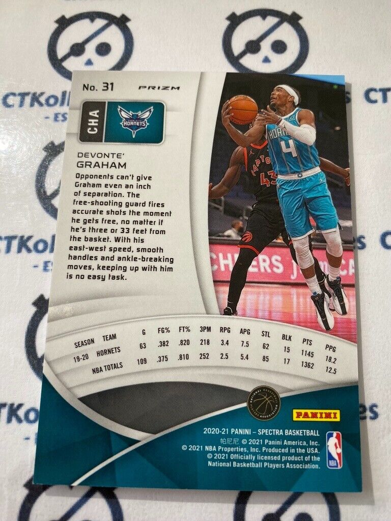 2020-21 NBA Spectra Devonte' Graham Hyper Prizm Base #31 Hornets