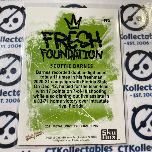 2021 Skybox Metal Universe Champions Scottie Barnes Fresh Foundation #FF2 Rookie