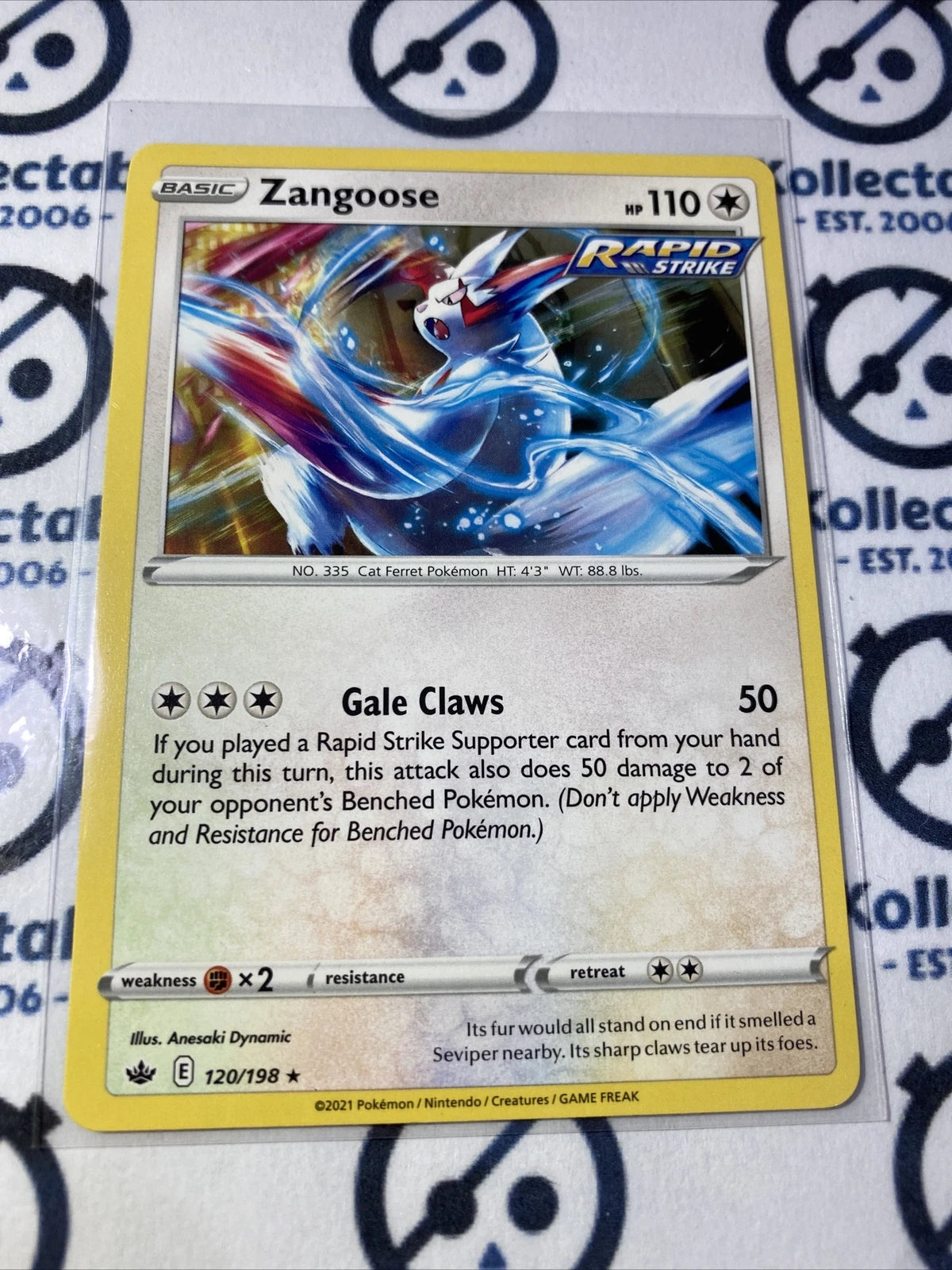 Zangoose #120/198 Rare Base Pokemon Card Chilling Reign