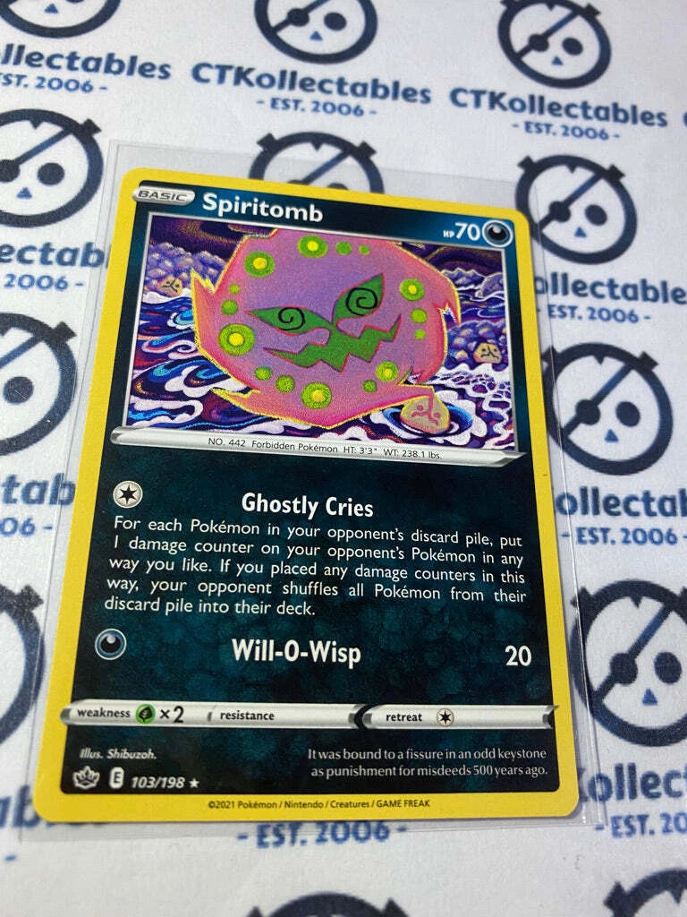 Spiritomb Base #103/198 Pokémon Card Chilling Reign