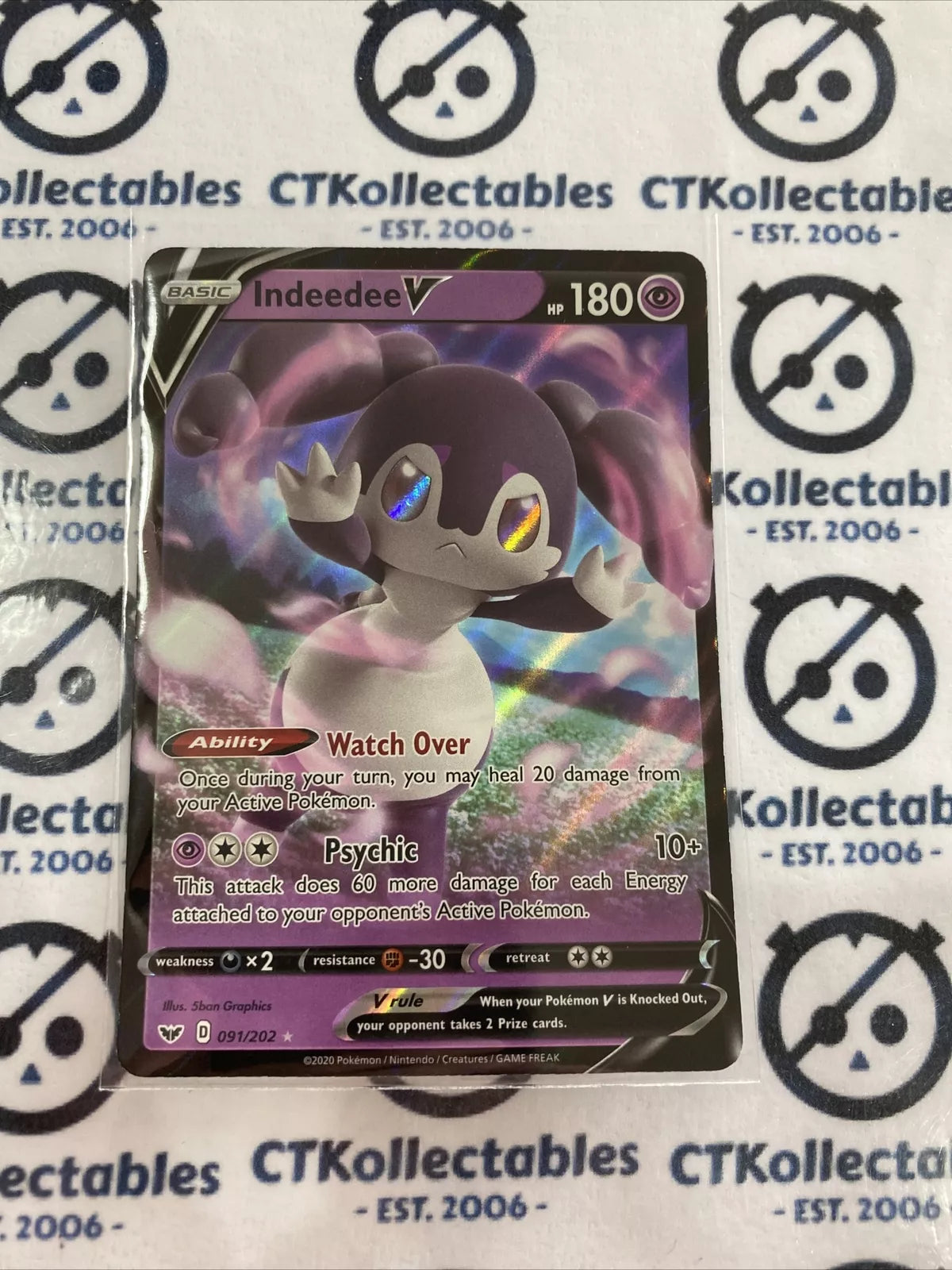 Indeedee V #091/202 Ultra Rare Pokémon Card Sword & Shield