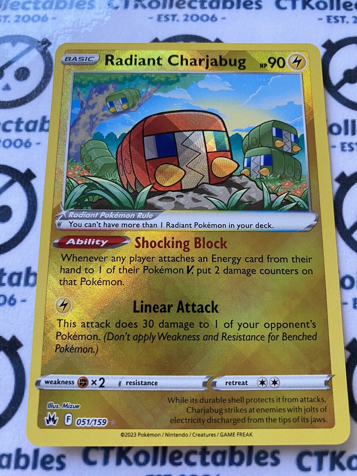 Radiant Charabug #051/159 2023 Crown Zenith Pokémon Card