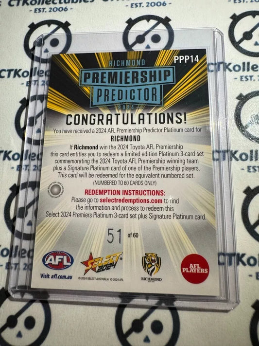 2024 AFL Footy Stars - Richmond Tigers - Platinum Predictor #51/60 Tigers