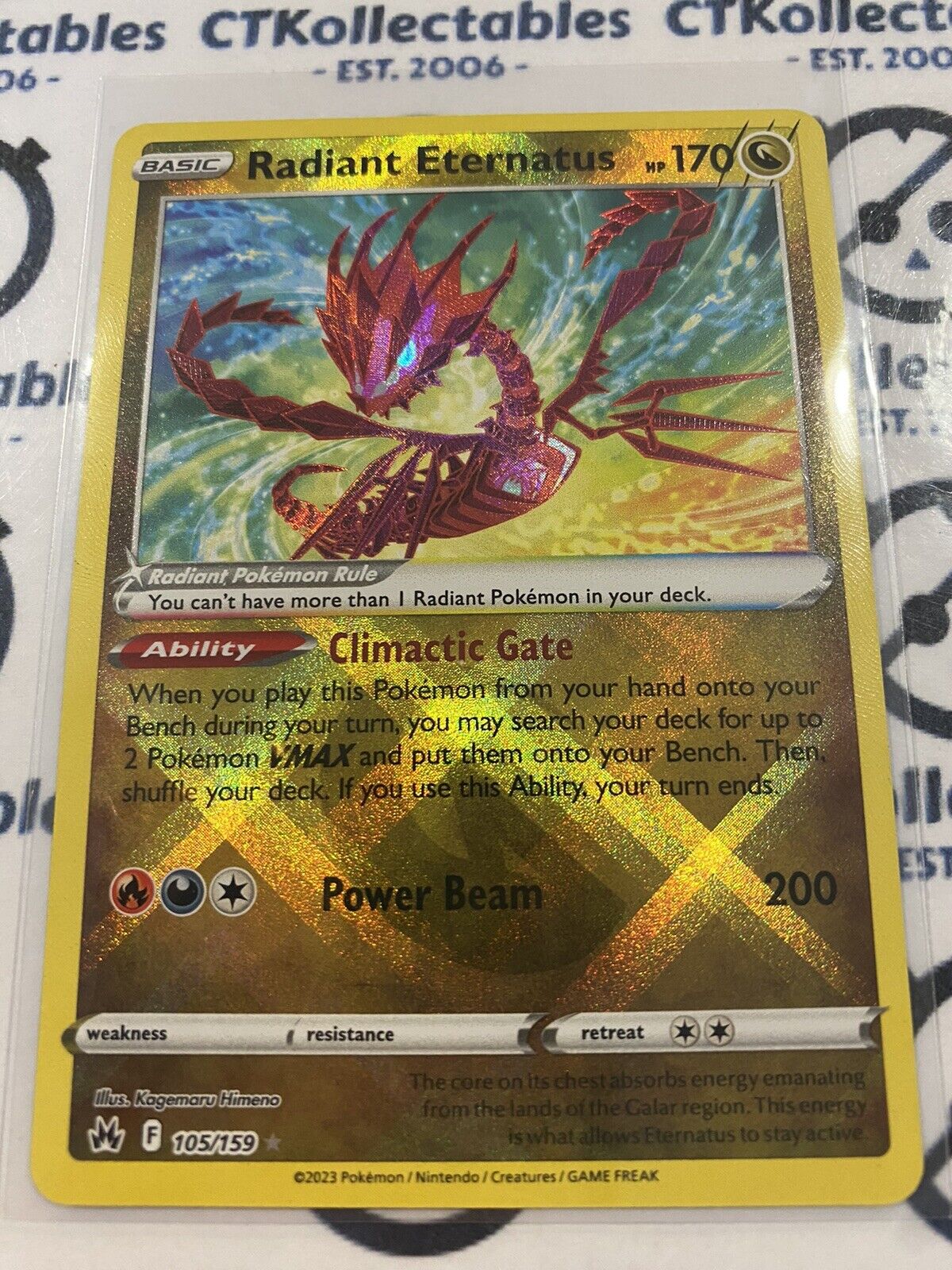 radiant eternatus pokemon card Radiant Eternatus 105/159 2023 Crown Zenith Pokémon Card – CTKollectables