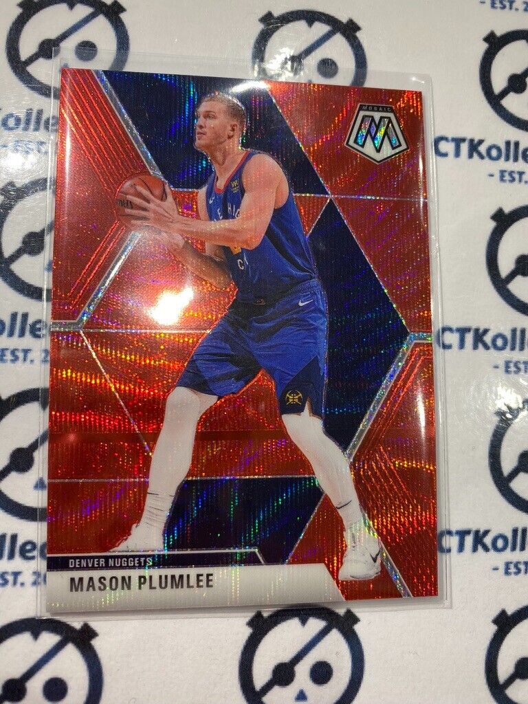 2020-21 NBA Mosaic Mason Plumlee Red Wave Prizm #3 Nuggets
