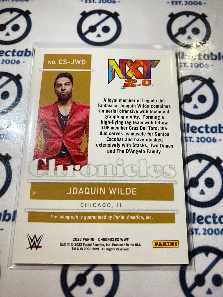 2022 WWE Panini Chronicles Joaquin Wilde Auto CS-JWD