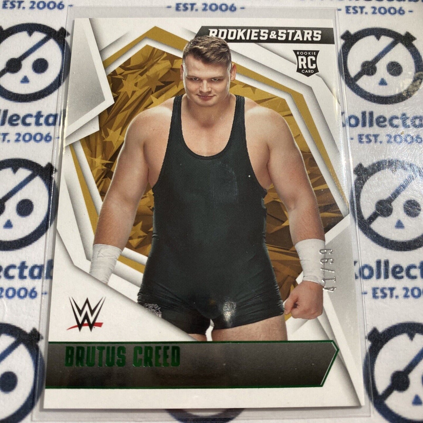 2022 WWE Panini Chronicles Rookies & Stars Brutus Creed #41/99 Green RC #187