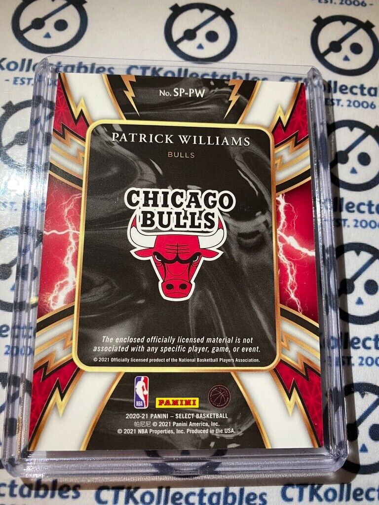 2020-21 Panini NBA Select Sparks Patrick Williams RC Jersey Card #SP-PW Bulls