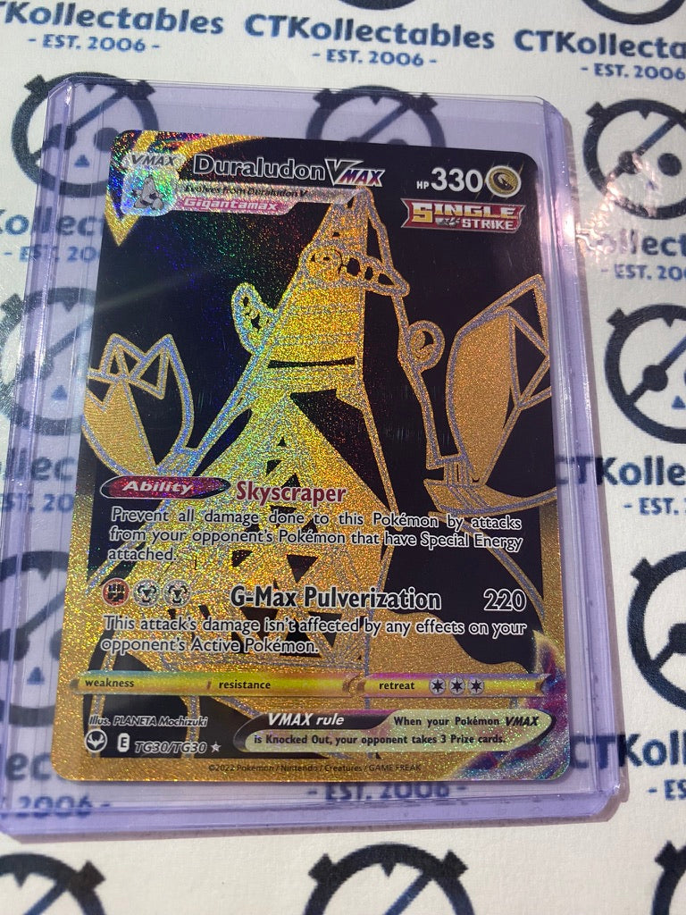 Duraludon VMAX Black Gold Trainer Gallery #TG30/TG30 2022 Sword & Shie CTKollectables Duraludon VMAX Black Gold Trainer Gallery #TG30/TG30 2022 Sword & Shie CTKollectables