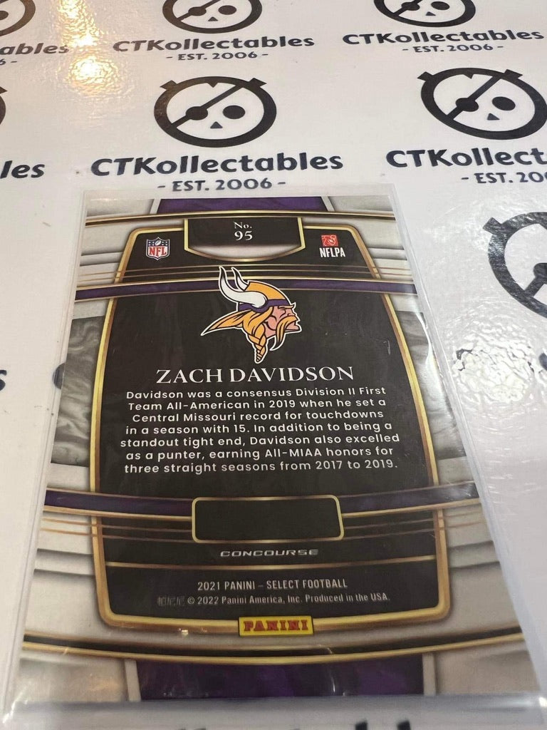 2021 NFL Panini Select Zach Davidson Concourse Rookie RC #95 Vikings