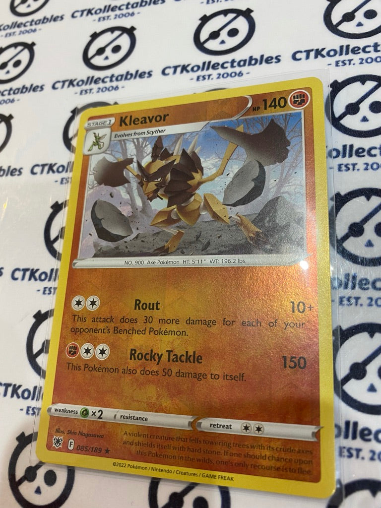 Kleavor Reverse Holo Rare #085/189 2022 Sword & Shield Astral Radiance CTKollectables Kleavor Reverse Holo Rare #085/189 2022 Sword & Shield Astral Radiance CTKollectables