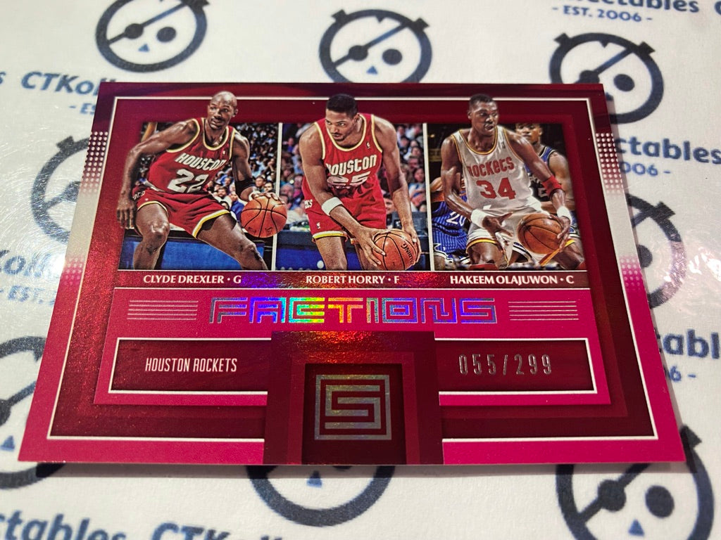 2017-18 NBA Panini Status Drexler/Horry/Olajuwon Factions #055/299 Rockets