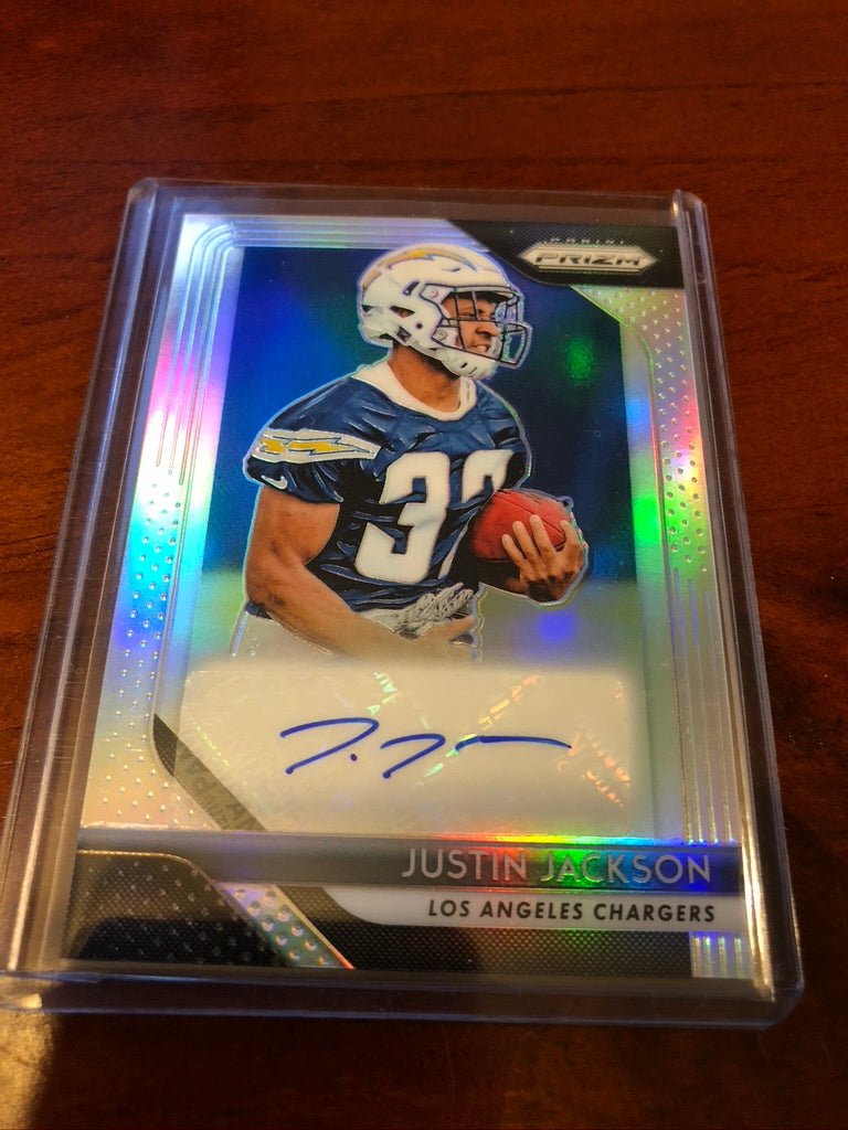 Justin Jackson Siler Prizm Auto RA-JU 2018 NFL Prizm