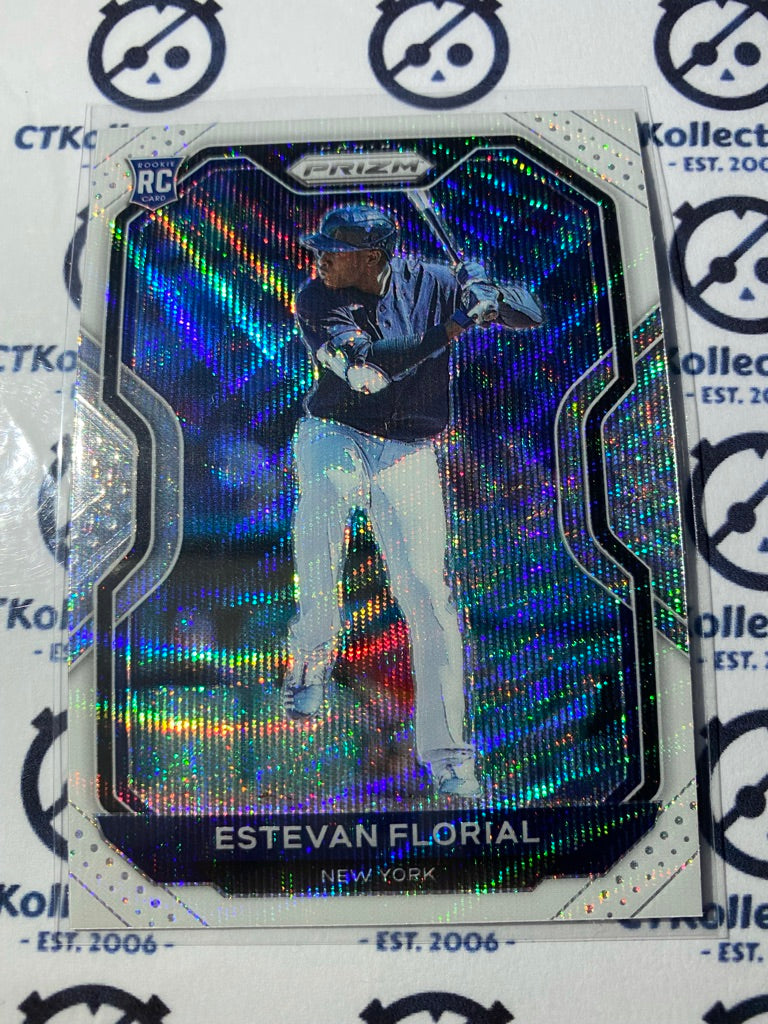 2021 Panini Prizm Baseball Estevan Florial Rc White Wave Prizm #85 New York