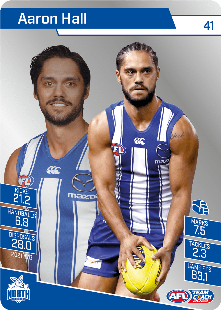 2022 AFL Teamcoach Silver Parallel #41 Aaron Hall