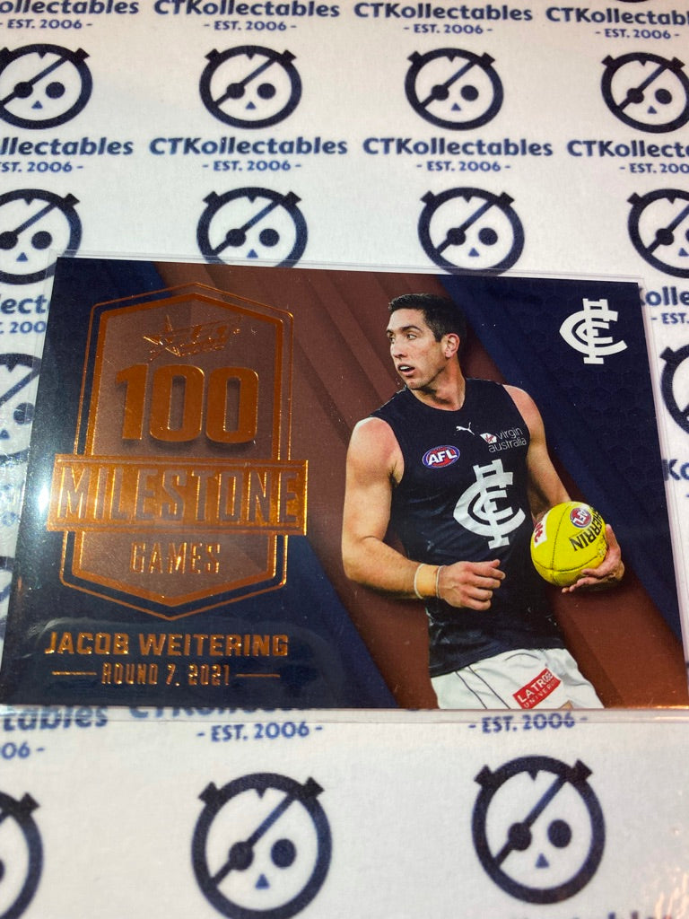 2022 AFL Footy Stars Milestone 100 games - Jacob Weitering MG9
