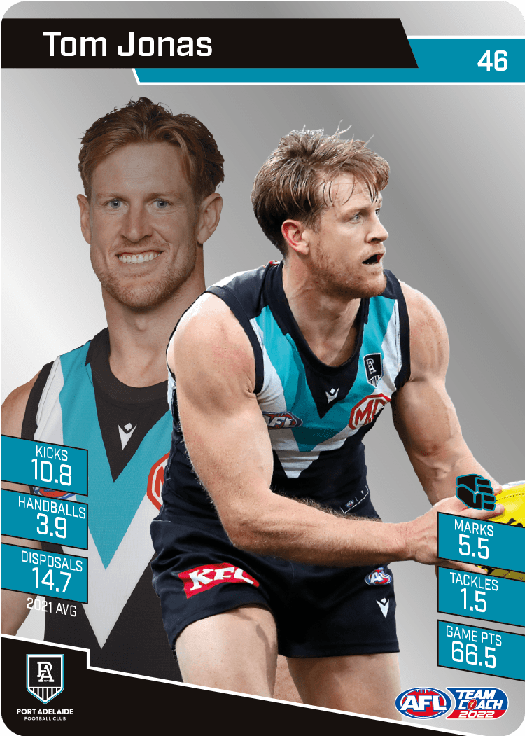 2022 AFL Teamcoach Silver Parallel #46 Tom Jonas