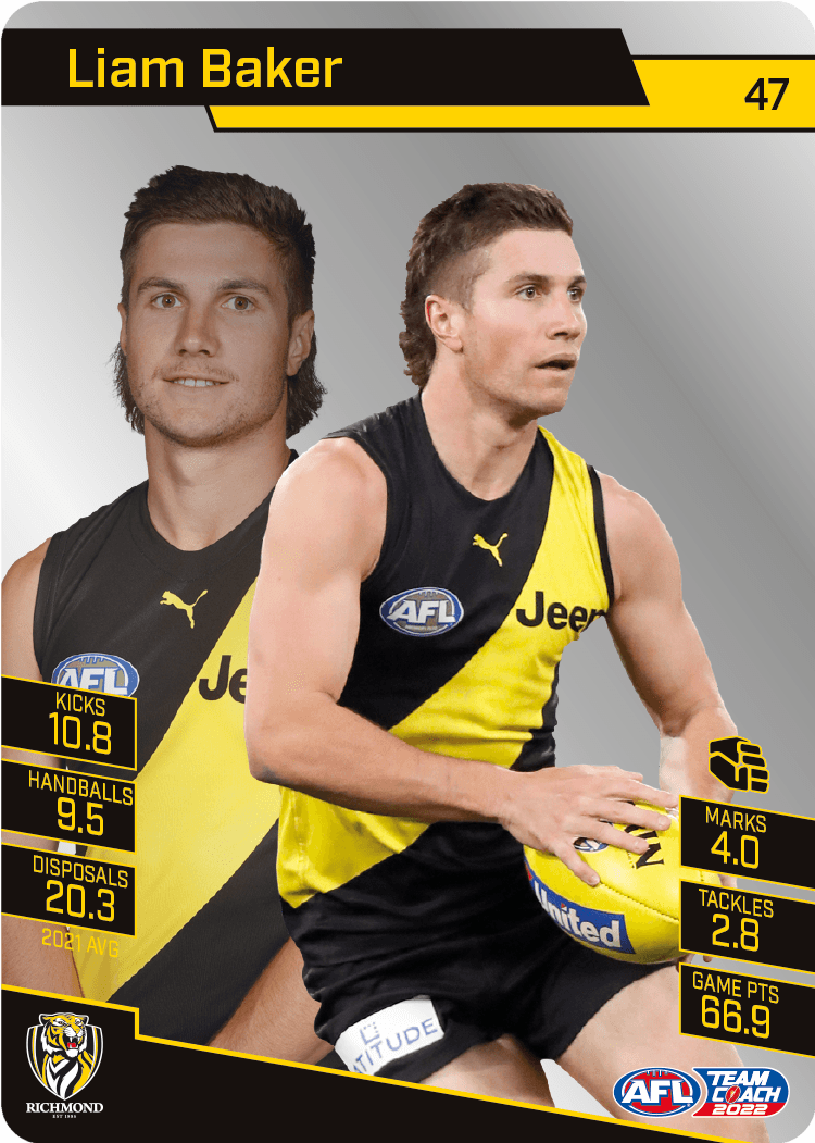 2022 AFL Teamcoach Silver Parallel #47 Liam Baker