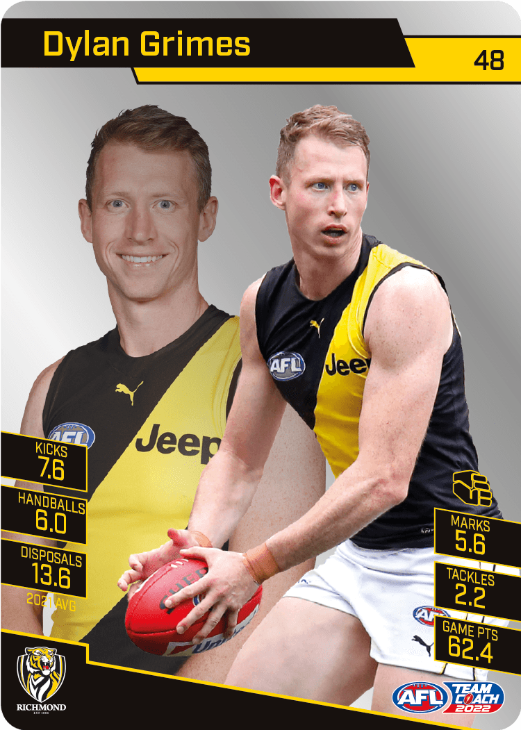 2022 AFL Teamcoach Silver Parallel #48 Dylan Grimes