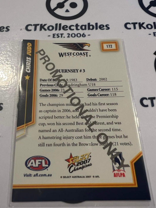 2007 AFL Champions Chris Judd #172 Promo card