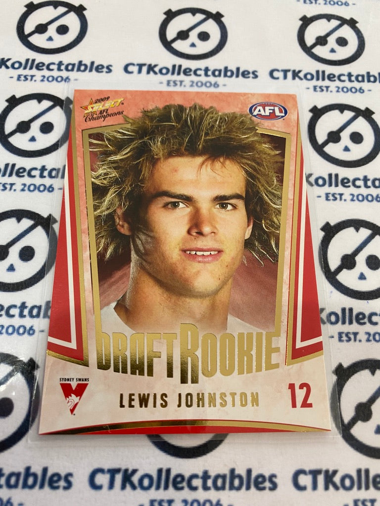 2009 AFL Champions Draft Rookie Lewis Johnston DR12 Swans