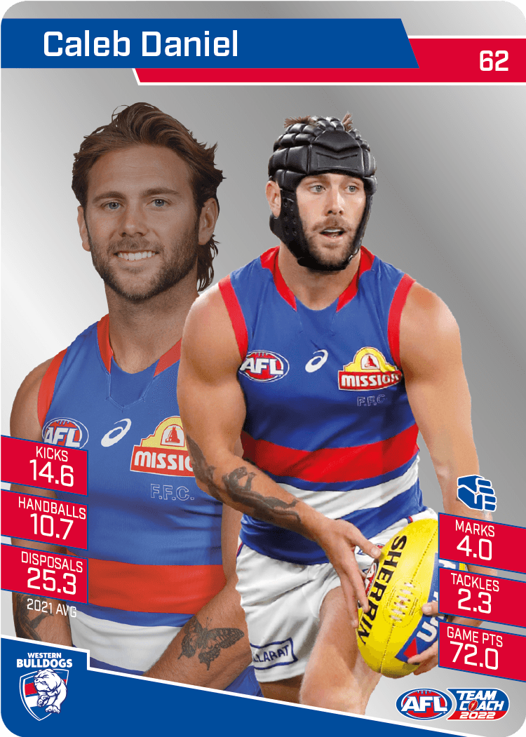 2022 AFL Teamcoach Silver Parallel #62 Caleb Daniel