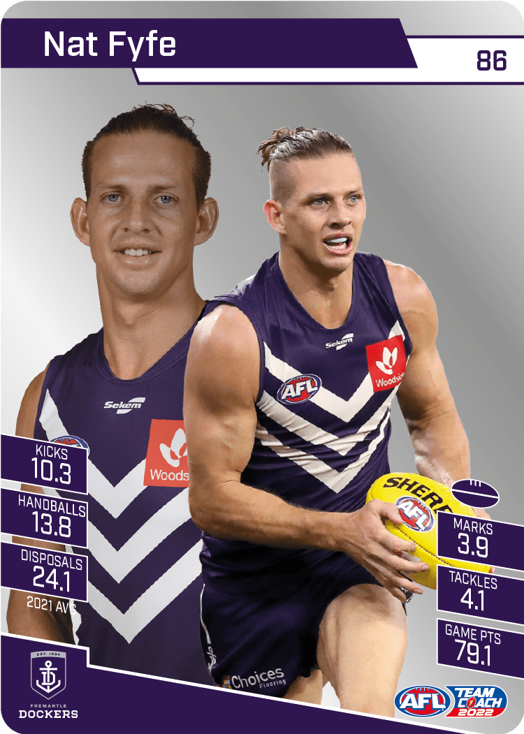 2022 AFL Teamcoach Silver Parallel #86 Nat Fyfe