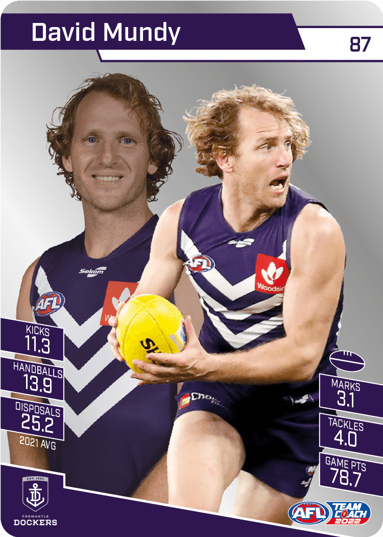 2022 AFL Teamcoach Silver Parallel #87 David Mundy