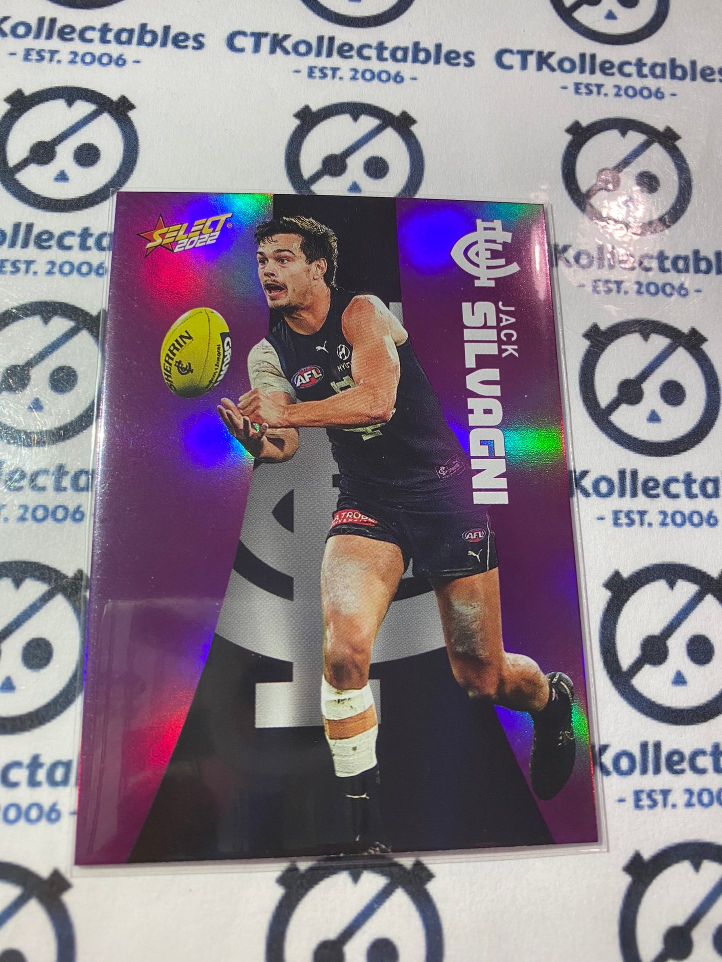 2022 AFL Footy Stars Purple Parallel - Jack Silvagni PP28