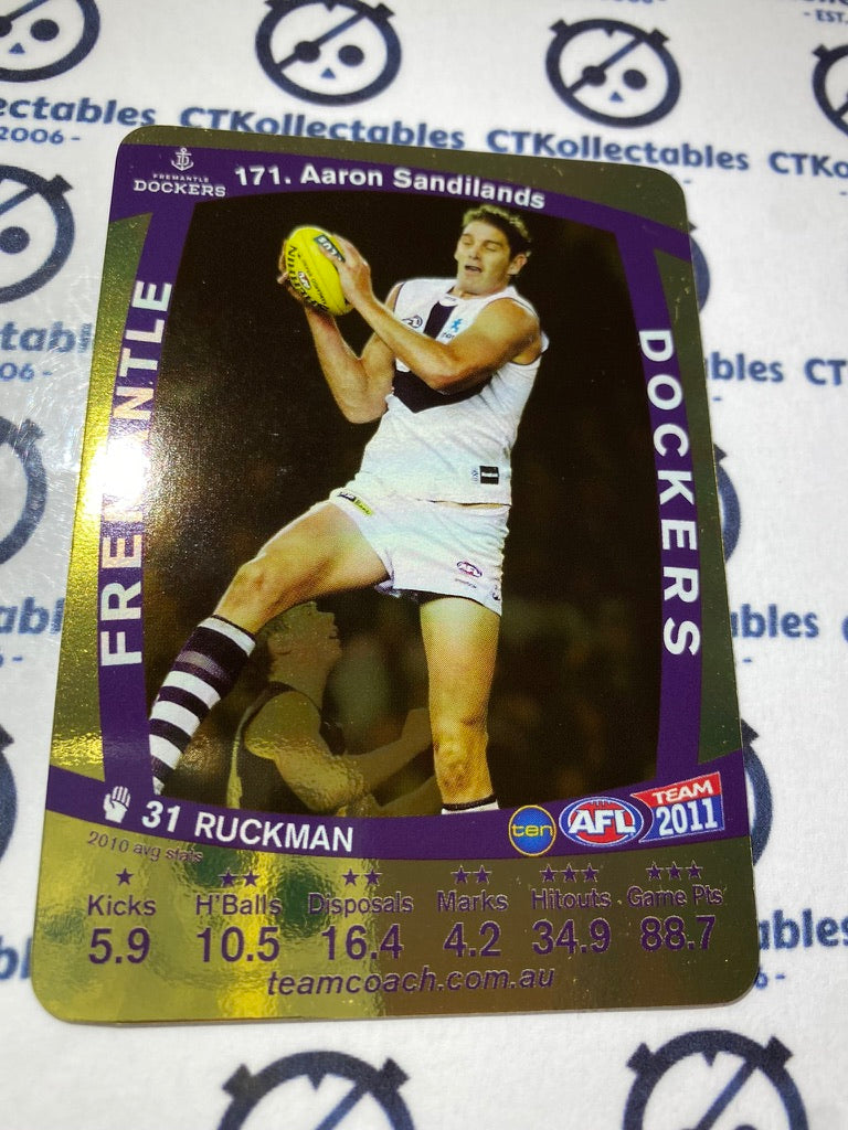 2011 AFL Teamcoach Gold Card - #171 Aaron Sandilands Dockers