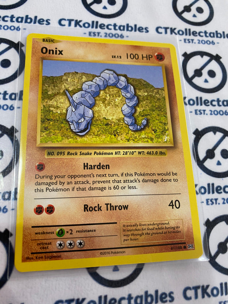 2016 Pokemon Card **Onix Lv.12** Evolutions XY Set No. 61/108 - Common