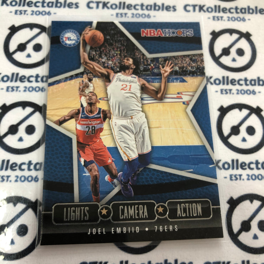 2020-21 NBA Hoops Joel Embiid Lights Camera Action #12 76ers