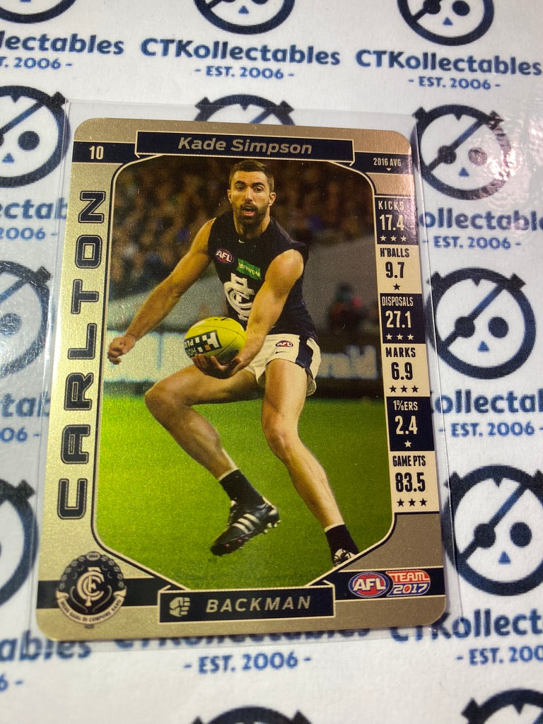 2017 AFL Teamcoach Gold #10 Kade Simpson Blues
